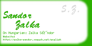 sandor zalka business card